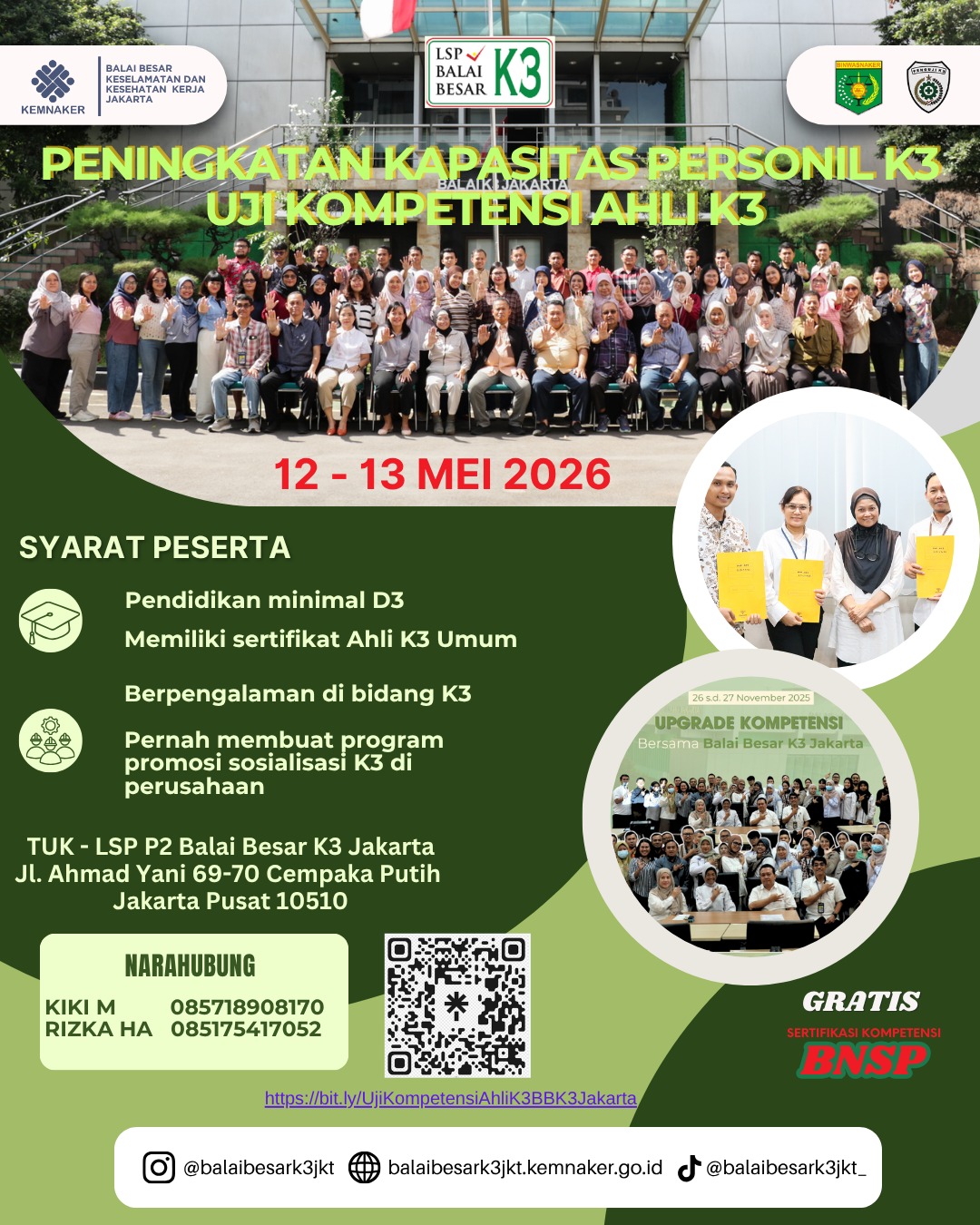 Peningkatan Kapasitas Personil K3 Uji Kompetensi Ahli K3