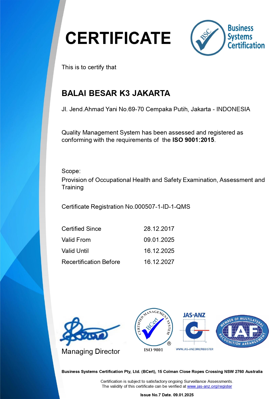 Sertifikat ISO 9001:2015